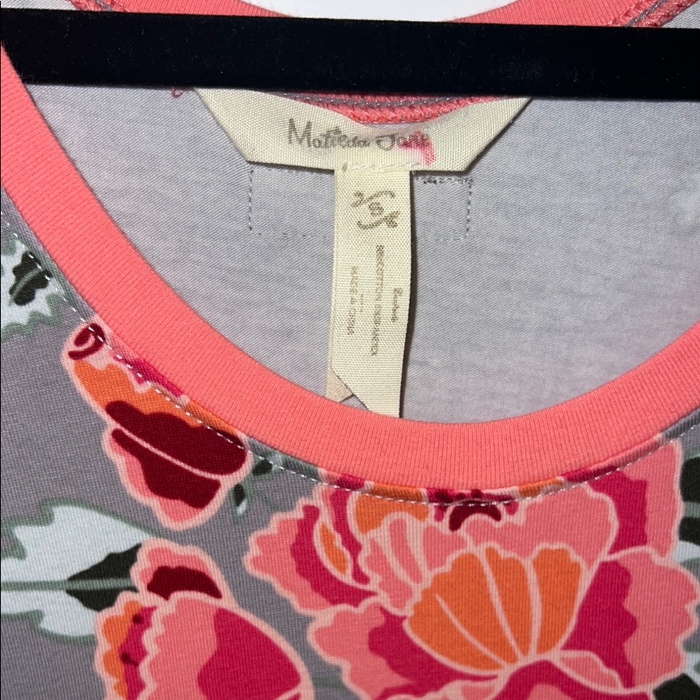 Matilda Jane Gray and Pink Peplum Dress V-Neck 3/4 Sleeve - Picture 3 of 5